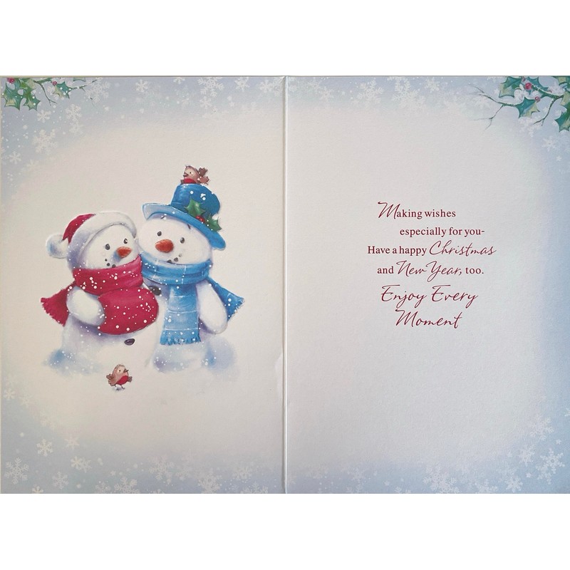 To Both of You Christmas Card - Snowman Couple with