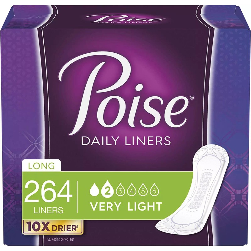 Poise Ultra Thin Incontinence Pads for Women Light Moderate Maximum