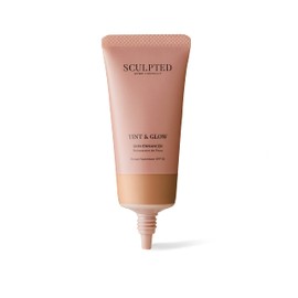 Tint & Glow Hydrating Moisturising Skin Enhancer from Sculpted by Aimee (Deep Tan 8.0) – 45ml Cruelty-Free Moisturising & Tinted Skin Booster with SPF 30 and Blue Light Protection