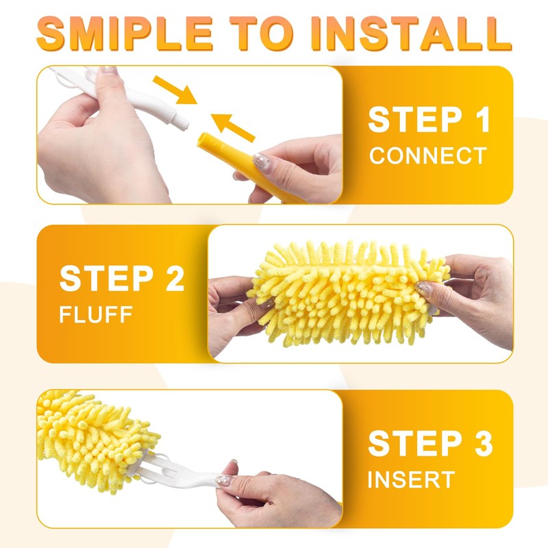 KeFanta Reusable Duster Refill for Swiffer, 360° Heavy Duty Duster