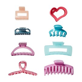Scunci by Conair 8 piece claw clips set - claw clips for thick hair - hair accessories for women - Pastel Colors