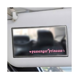Yourkar Passenger Princess Sticker, Cute Stickers for Car Window Rearview Mirror, Girls Automotive Window Rearview Mirror Decoration Stickers, Universal Car Accessories (Pink, Short)