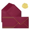 50 Pack 5x7 Envelopes with Gold Border, Wine Red A7