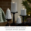 Luminara Brilliant Silver Glitter Ribbed Flameless LED Candle Moving Flame