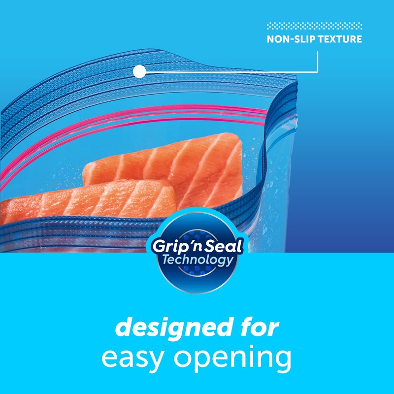Ziploc Pint Food Storage Freezer Bags, Grip 'n Seal Technology