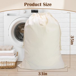 Thick Canvas Laundry Bag, Sturdy Cotton Laundry Bag with Handles & Drawstring, Extra Large Heavy Duty Washable Laundry Bag Laundry Basket Liner Hamper Liner for Dorm, Camp, College(XL, ┃1 Pack)