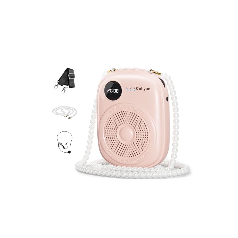 Voice Amplifier for Teachers, Portable Bluetooth Microphone & Speaker, Rechargeable