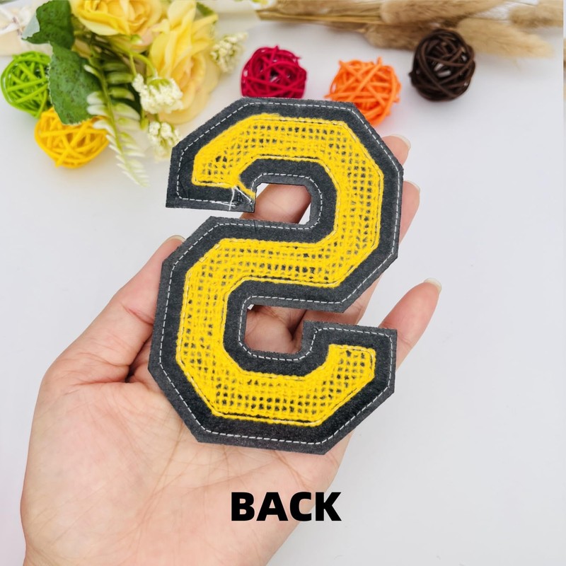 1 PCS 4.2" Yellow Chenille Letter Patches, Iron on Patches