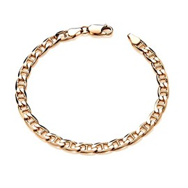Old English Jewellers 9ct Yellow Gold on Silver Men's ANCHOR MARINER Bracelet - 8.5 inch