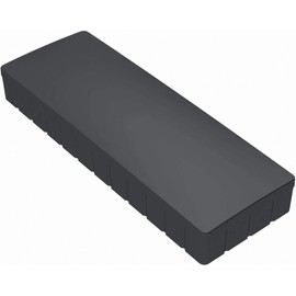 MAUL MAULsolid Magnets, 54 x 19 mm (Pack of 10), Mini Magnets Made of Plastic with High Adhesion, Strong Magnets for Whiteboard and Magnetic Board, Ideal for Office, Home Office and Workshop, Black