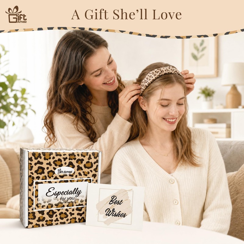 12 PCS Leopard Hair Accessories Set, Headbands & Clips Gift