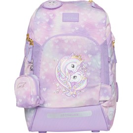 Beckmann ACTIVE AIR FLEX Ergonomic School Backpack for Kids –Lightweight, Adjustable, Spacious, Expandable – Healthy Posture, Durable – Ages 6-8, 1st & 2nd grade. 20-25 lt. UNICORN PRINCESS, PURPLE