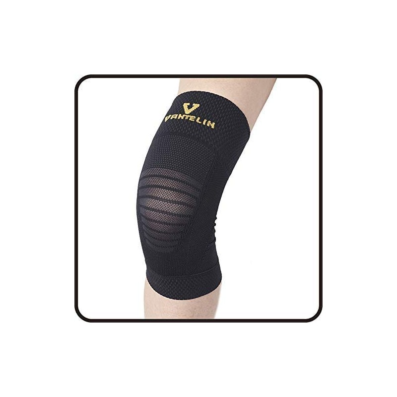 Vantelin Knee Supporter, Black, Regular Size, Set of 2