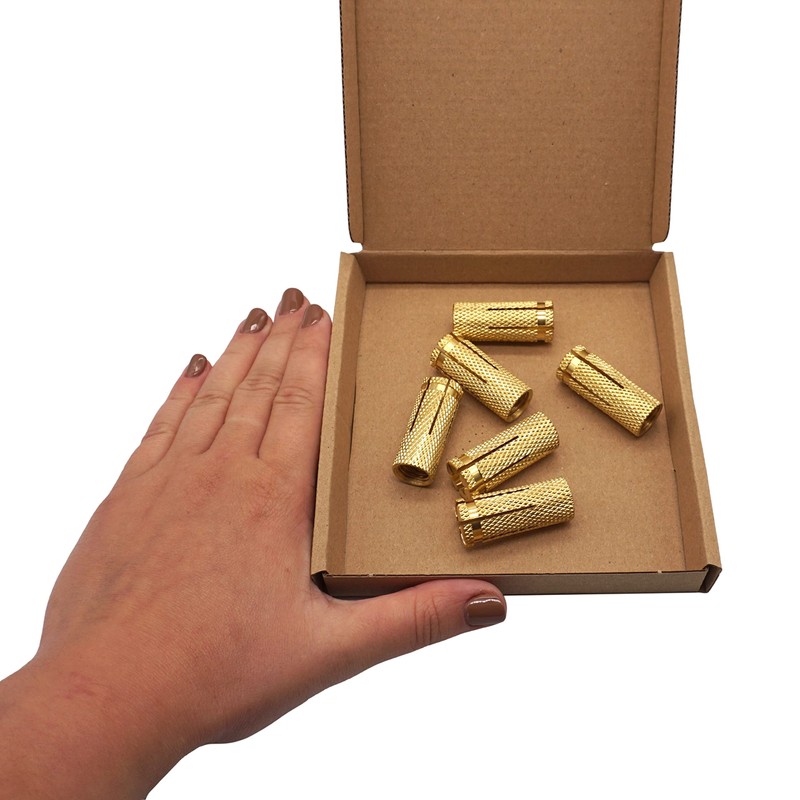 SKIR'CO (Pack of 6) Brass Drop in Anchor M12 x