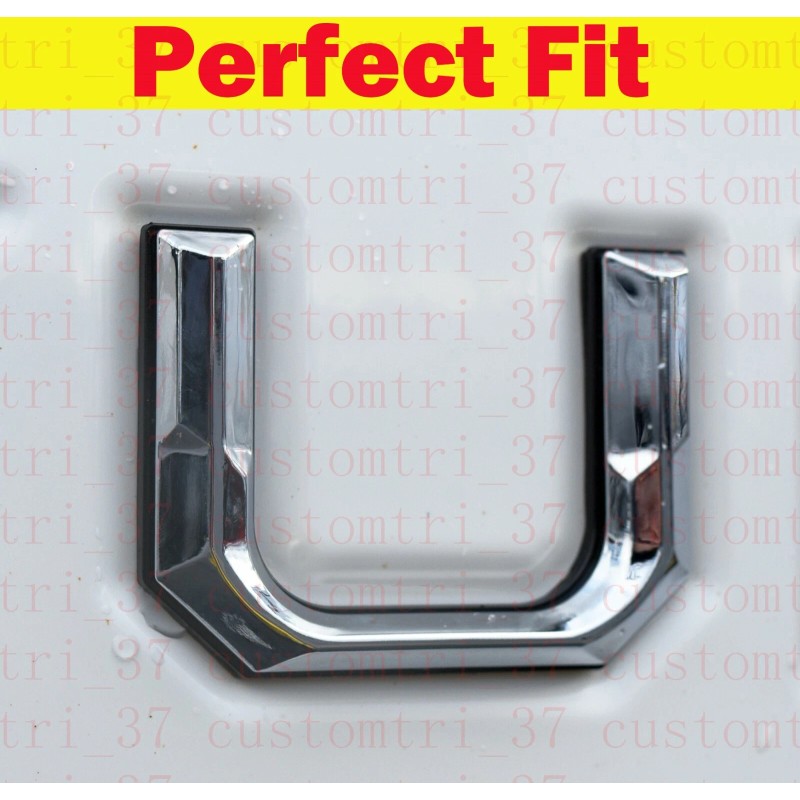 CALI TOP INC Chrome Black 3D Raised Tailgate Inserts Letters