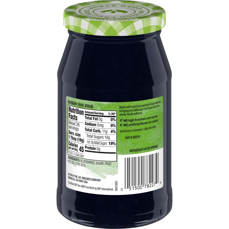 Smucker's Natural Blueberry Fruit Spread, 17.25 Ounce