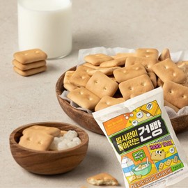Korean Army Biscuits (Gun-bbang Geon-ppang) Hardtack Barley Snack with star candy 215g 건빵 별사탕 | Perfect Choice for Daytime [Korean Snack] Ideal for camping trips and emergency kits