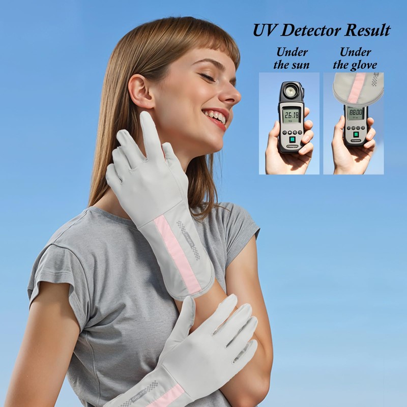 QFGasre 1 Pair UV Protections Gloves Full Finger UV Driving