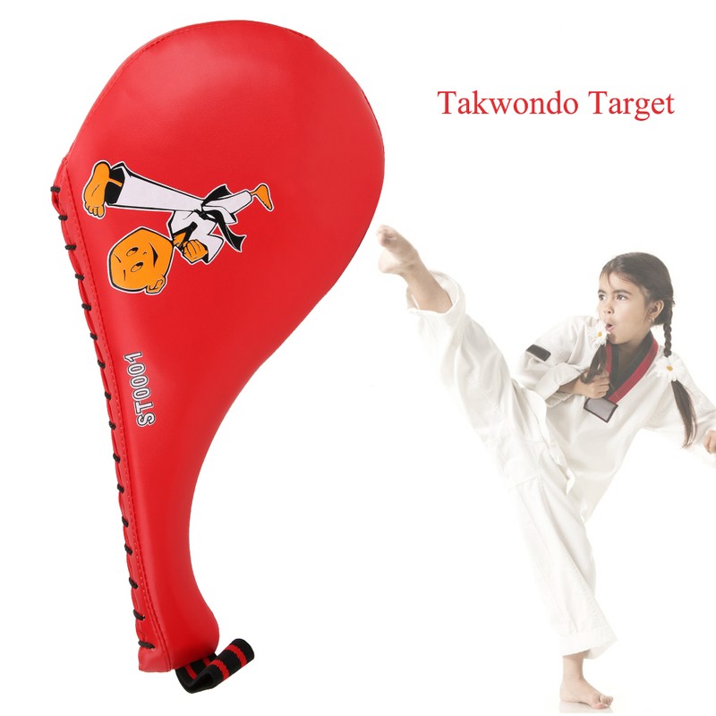 ST0001 PU Leather Red Children Taekwondo Boxing Hand Foot Pad