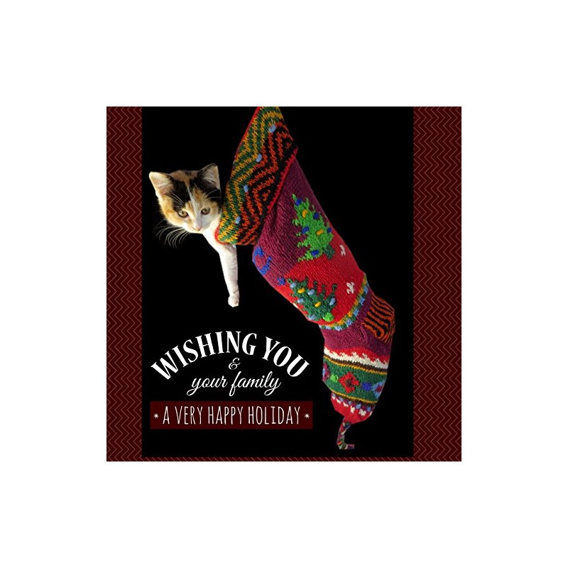 Handknit Wool Christmas Stockings (Blue Trees)