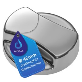 AQUADE Rotary Eccentre, 46 mm, Made of Plastic, Glossy Chrome-Plated for Strainer Basket Valves, Rotary Knob, Rotary Eccentric Knob, Sink Drain Fitting & Accessories for Kitchen Sink