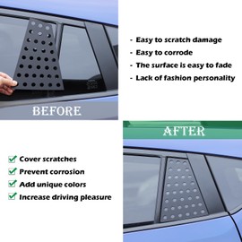 Car Rear Side Window Louvers Cover Compatible with Subaru Crosstrek 2024 2025 Exterior Accessories, Aluminum Side Window Louvers Air Vent Cover, 2Pcs (Black)