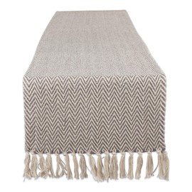 DII CAMZ11269 Braided Cotton Table Runner, Perfect for Spring, Fall Holidays, Parties and Everyday Use, 15x72, Gray