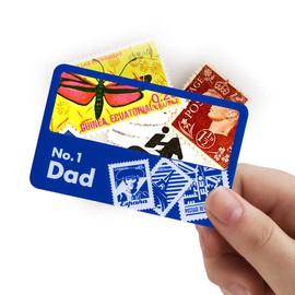Magnifico Credit Card-size Mobile Magnifier - handy mini pocket magnifying lens - 'No 1 Dad'