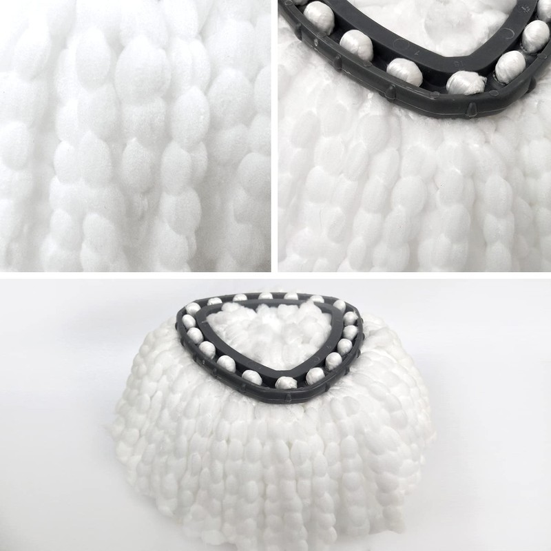 3 Pack Mop Replacement Heads, Microfiber Spin Mop Refills, 360°