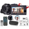 Somikon Videocam: Dual Lens 4K UHD Camcorder with Sony Sensor