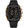 Luxury Men’s Digital Watch Tonneau Shape Dual Time 5ATM Waterproof