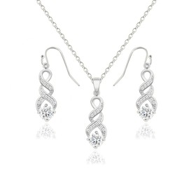 ZHUWE I Can't Say I Do Without You | 1 4 6 8 Sets Bridesmaid Jewelry Sets for Women Rose Gold Plated Cubic Zirconia Necklace and Earring Set for Wedding Gifts