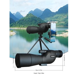 Spotting Scope Monocular Telescope High Magnification HD 25-75x60 Variable Multiplier Low Light Night Vision For Target Shooting Hunting Bird Watching Wildlife Scenery