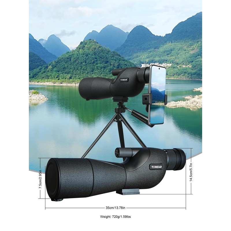 Spotting Scope Monocular Telescope High Magnification HD 25-75x60 Variable Multiplier