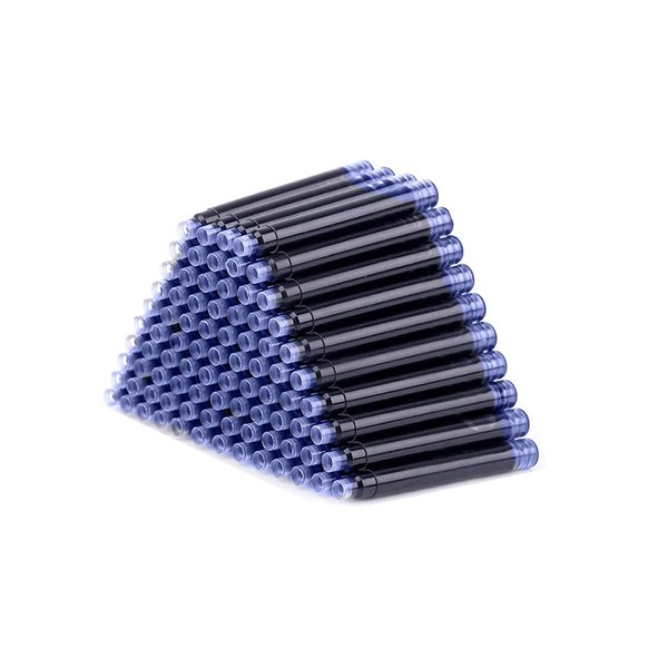 40Pcs Ink Cartridge Disposable Erasable Blue Fountain Pen Refills Black