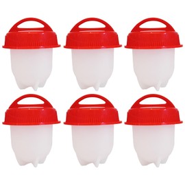 Hard Boiled Egg Maker, 6-Piece Shell-Free Egg Cooker Set, Non-Stick Easy-Clean Multifunctional Egg Boiler Kit