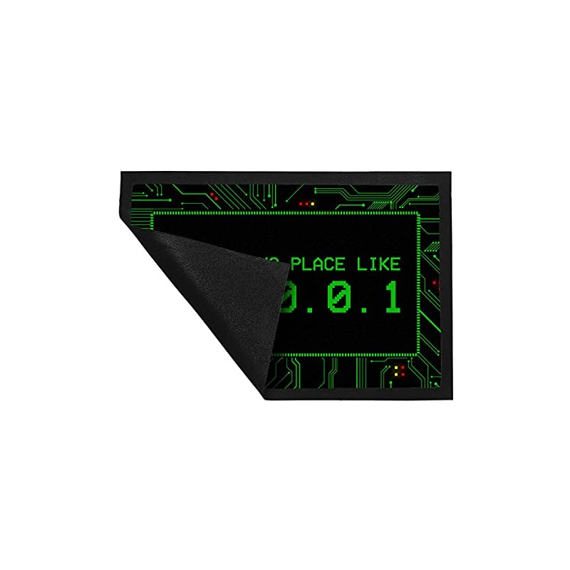 trendaffe Localhost Doormat with IP Address 127.0.0.1 in Green -