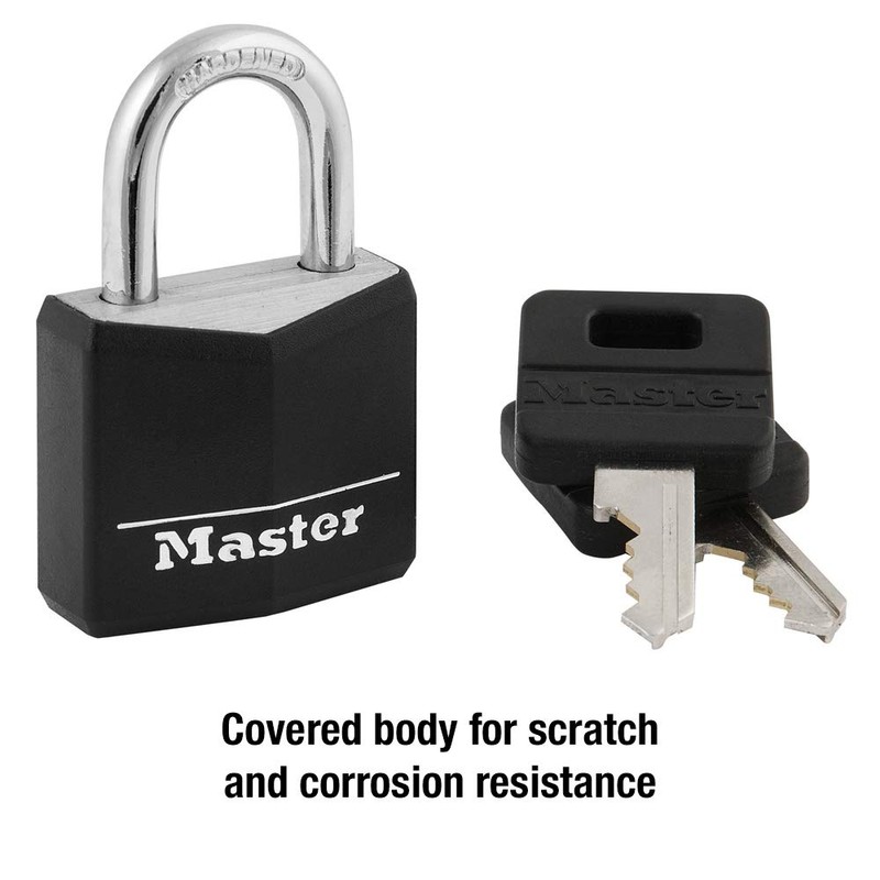 Master Lock 131D 1-3/16" Wide Covered Aluminum Keyed Padlock, One