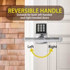 Electronic Door Lock with Handle,Keypad Door Lock with Handle,Electric Door Locks for Front Door with/IC Card/Passcode/Key,Digital Door Lock with Keypad, Silver.