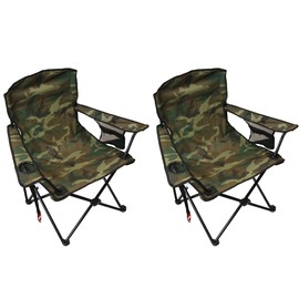 Wilcor Camp Chair | Set of 2 | Folding Portable Outdoor Lawn Chair for Camping or Beach | Attached Bottle Opener | Lightweight Festival Chairs for Adults (RV Southwest)