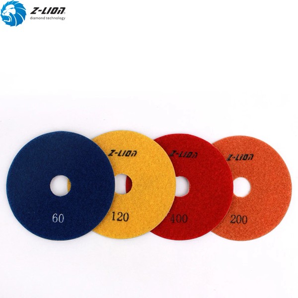 Z-lion 4PCS 4'' Electroplated Diamond Polishing Pads Sharp Grinding Wheel