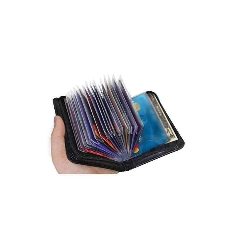 JahyShow 36 Slots Credit Card Holder Wallet Zip Leather Card