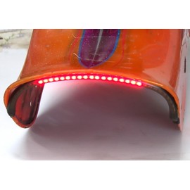 Chrome Glow Under-the-Fender Flexible Motorcycle Light Bar with Running Light, Brake Light, and Turn Signals - 11.2" with Smoked Lens