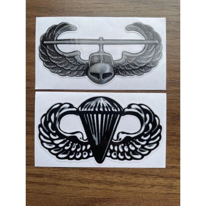 AIRBORNE JUMP and AIR ASSAULT WINGS Stack Window Sticker Decal