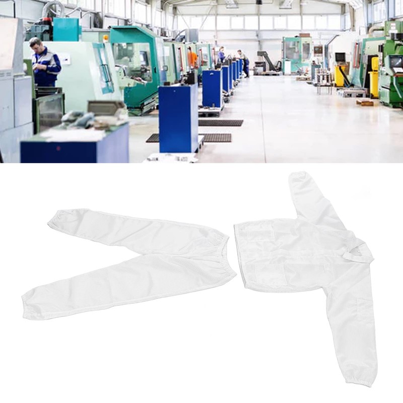 ESD Work Safety Overall, Antistatic Polyester Protective Suit, White Split