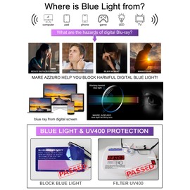 MARE AZZURO 4 Pack Blue Light Blocking Reading Glasses Men Women Lightweight Computer Readers 1.0 1.25 1.5 1.75 2.0 2.25 2.5 2.75 3.0 3.5 4.0 (1.50