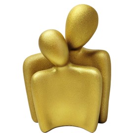 Yahu Lando Couple Sculptures for Home Decor,Hugging Couple Figurines,Modern Romantic Sculptures for Living Room Bedroom Office Decor,Gift for Anniversary Valentine（Gold）