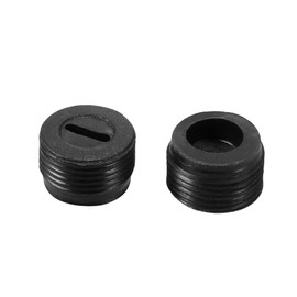 sourcing map Carbon Brush Holder Caps 14mm O.D. 7.5mm I.D. 8mm Thickness Motor Brush Cover Plastic Fitting Thread Black 2pcs