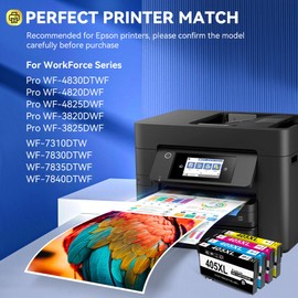 Toner Kingdom 405XL Replacement for Epson 405 405XL Ink Compatible with WorkForce Pro WF-3820DWF WF-3825DWF WF-4820DWF WF-4825DWF WF-4830DTWF WorkForce WF-7310DTW WF-7830DTWF WF-7835DTWF WF-7840DTWF