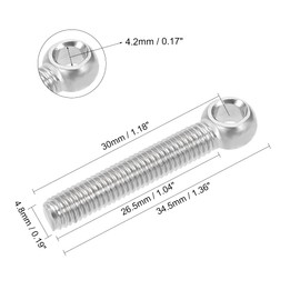 uxcell M5 x 30mm 304 Stainless Steel Machine Shoulder Lift Eye Bolt Rigging 10pcs